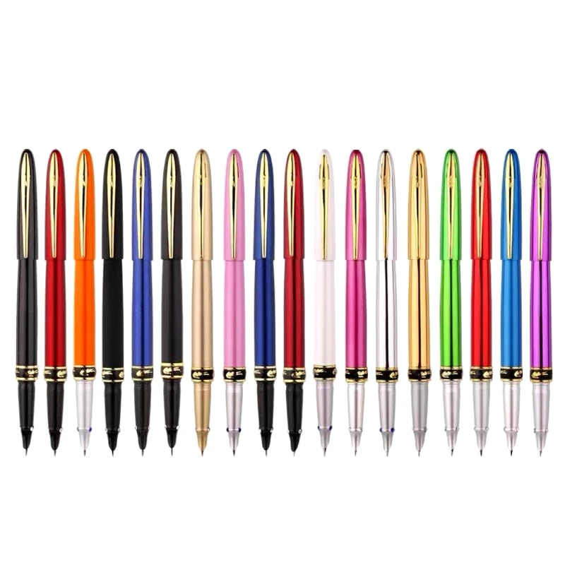 

Metal Fountain Pen EF Calligraphy Financial Pen Students Practicing Calligraphy Dazzle Color Dark Tip Writing Smooth Stationery