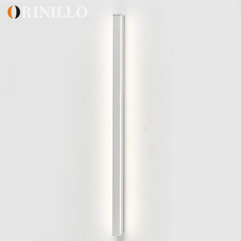 Lampu dinding panjang garis minimalis Nordic lampu dinding interior ruang tamu samping tempat tidur led putih