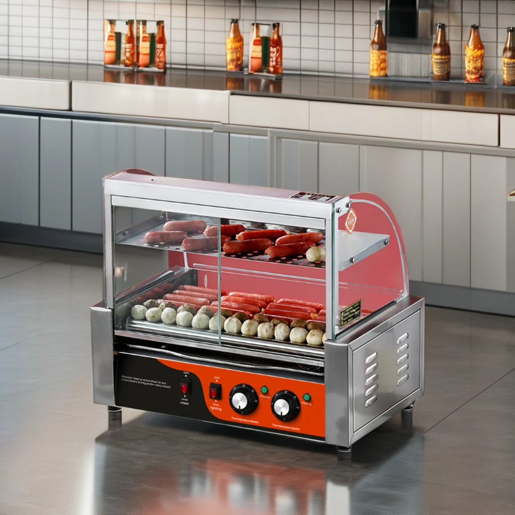 

Commercial Snack Machines Electric Hot Dog Roller Machine Hot Dog Grill for Fast Food Shop