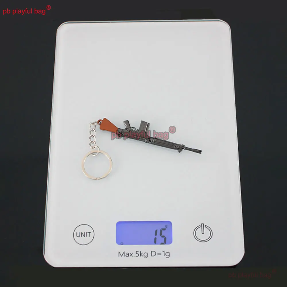 합금 키 체인 벨기에 FN FAL 미니 금속 장난감 총 장식 모델 게임 주변기기 액션 피규어 어린이 장난감 크리스마스 선물 ZG410