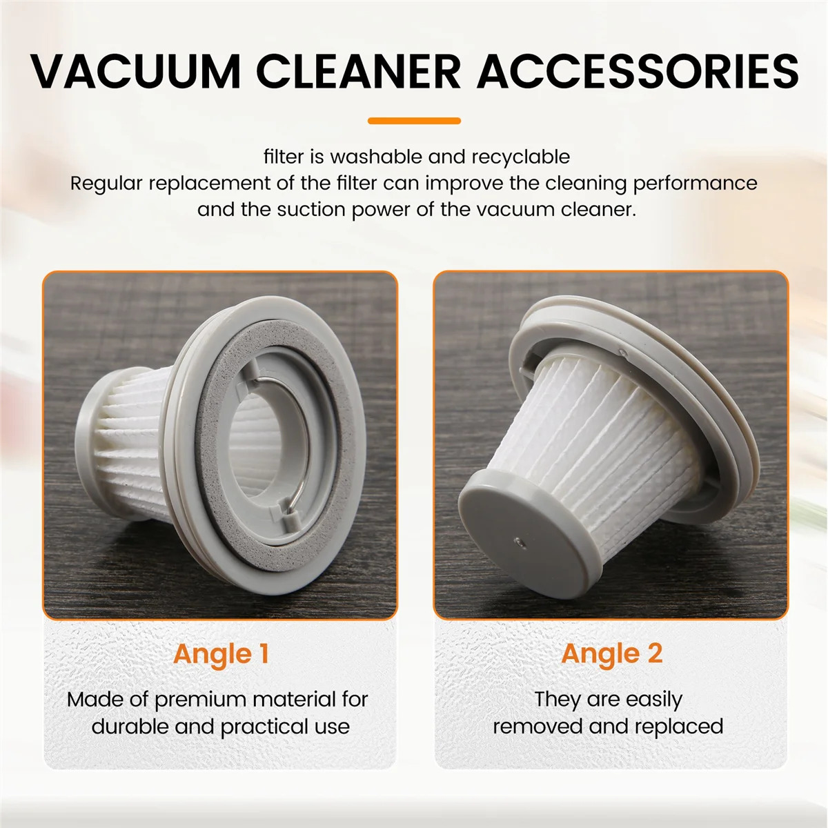 M17K Confezione da 10 filtri HEPA per Xiaomi Mijia SSXCQ01XY Handy Aspirapolvere Home Car Mini Wireless Filtro lavabile Pezzi di ricambio