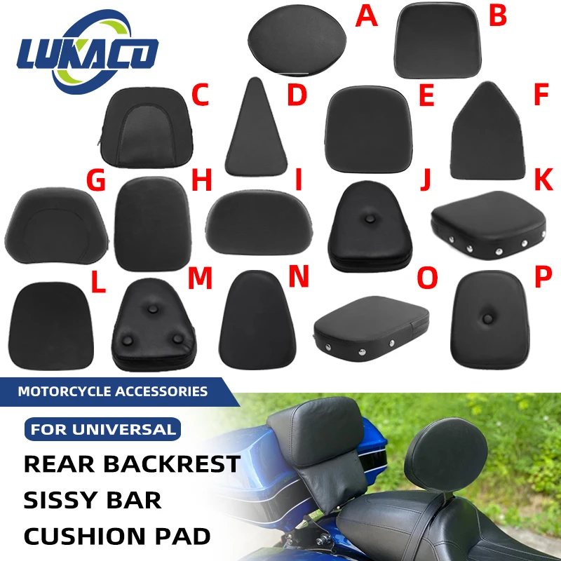 

Universal Motorcycle Pillion Sissy Bar Rear Backrest Pad Black For Harley Honda Yamaha Suzuki Kawasaki Bobber Chopper Touring