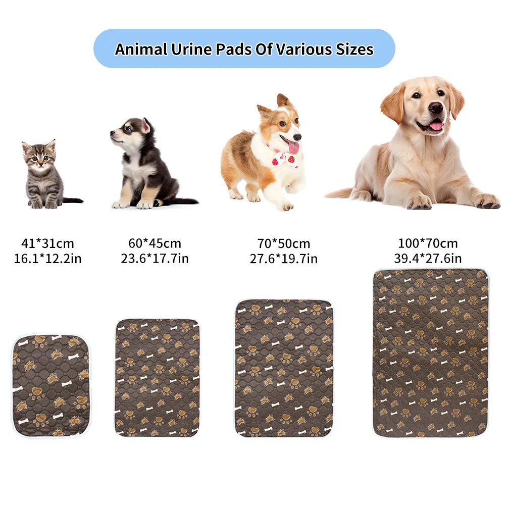 Reusable Dog Pee Pad Blanket Absorbent Diaper Washable Training Pad Pet Bed Urine Mat Anti Slip Design Pads Pet Supplies