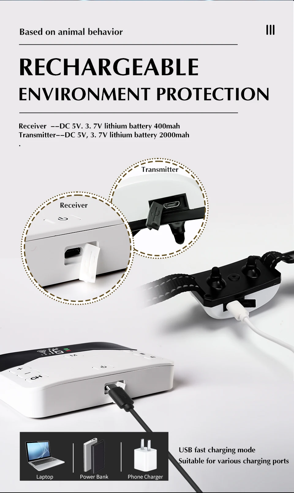 2-in-1 kabelloses elektronisches Hundezaunsystem und ferngesteuertes Trainingshalsband, Beep-Stoß-Vibration und Haustierunterhaltung für Welpen aller Größen – Detail 10