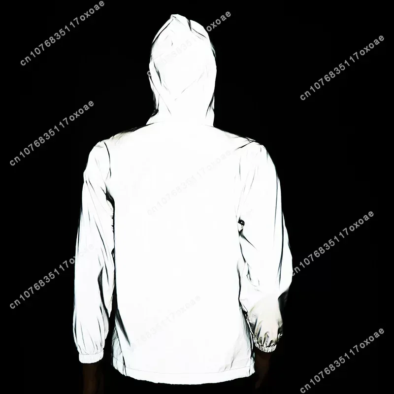 Detective Conan Reflective Jacket Mens Womens Coat Hooded Windbreaker Pocket Jackets Anime Cartoon Manga Customization Hoodie