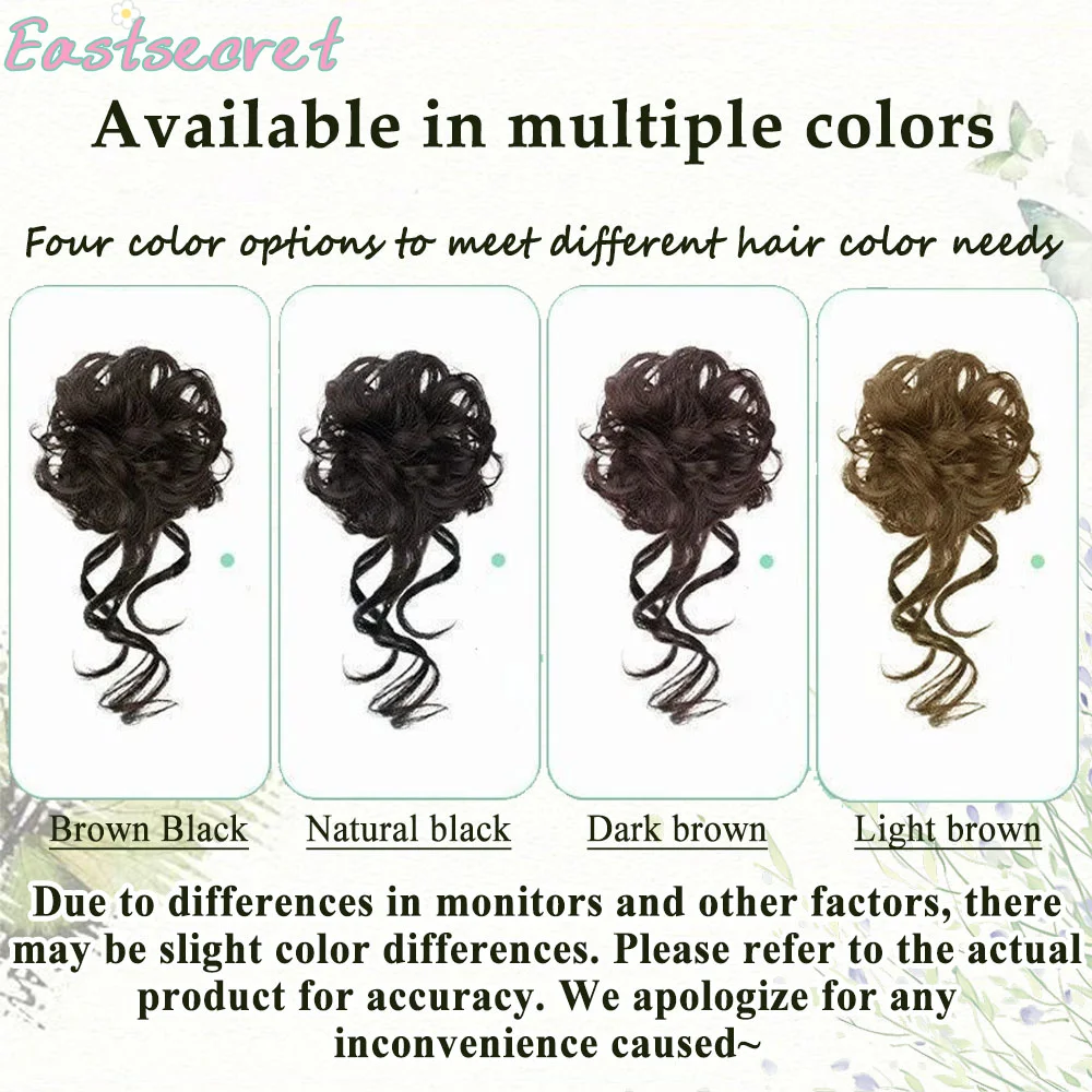 كعكة الشعر الاصطناعية من إيست، مشبك شعر إسفنجي وفوضوي للنساء، شريط مطاطي، وصلات ذيل الحصان، ربطة شعر، حلقة شعر طويلة