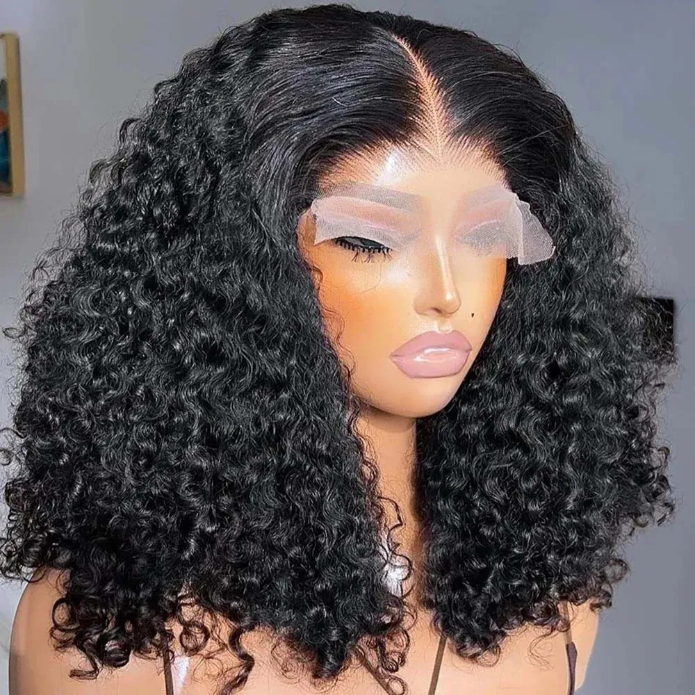 

Deep Wave Short Bob Wig Human Hair Pre Plucked Deep Curly 13x4 HD Lace Wig 100% Virgin Human Hair 4x4 Closure Wig for Women