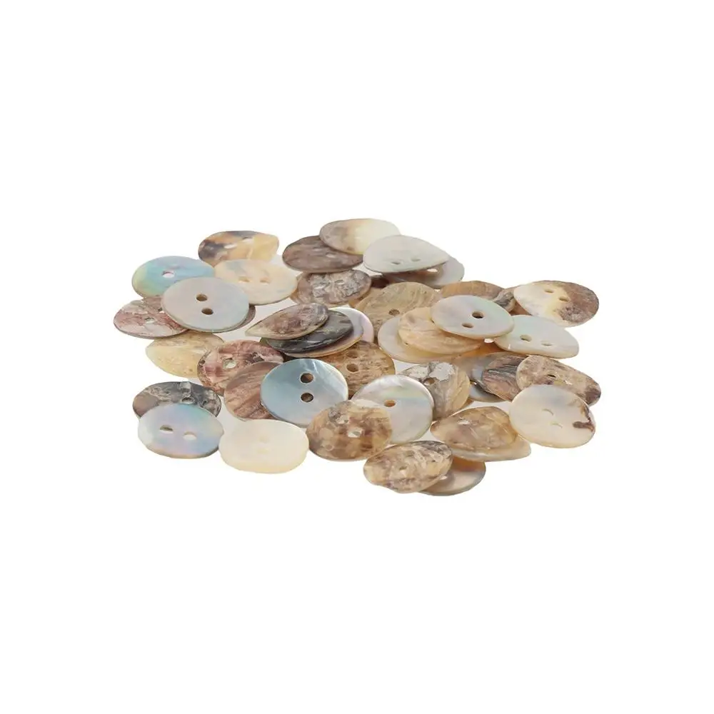 

Lustrous Natural Shirt 2 Hole for Overcoat Mother of Pearl Sewing Accessories Shell Button Apparel Decoration
