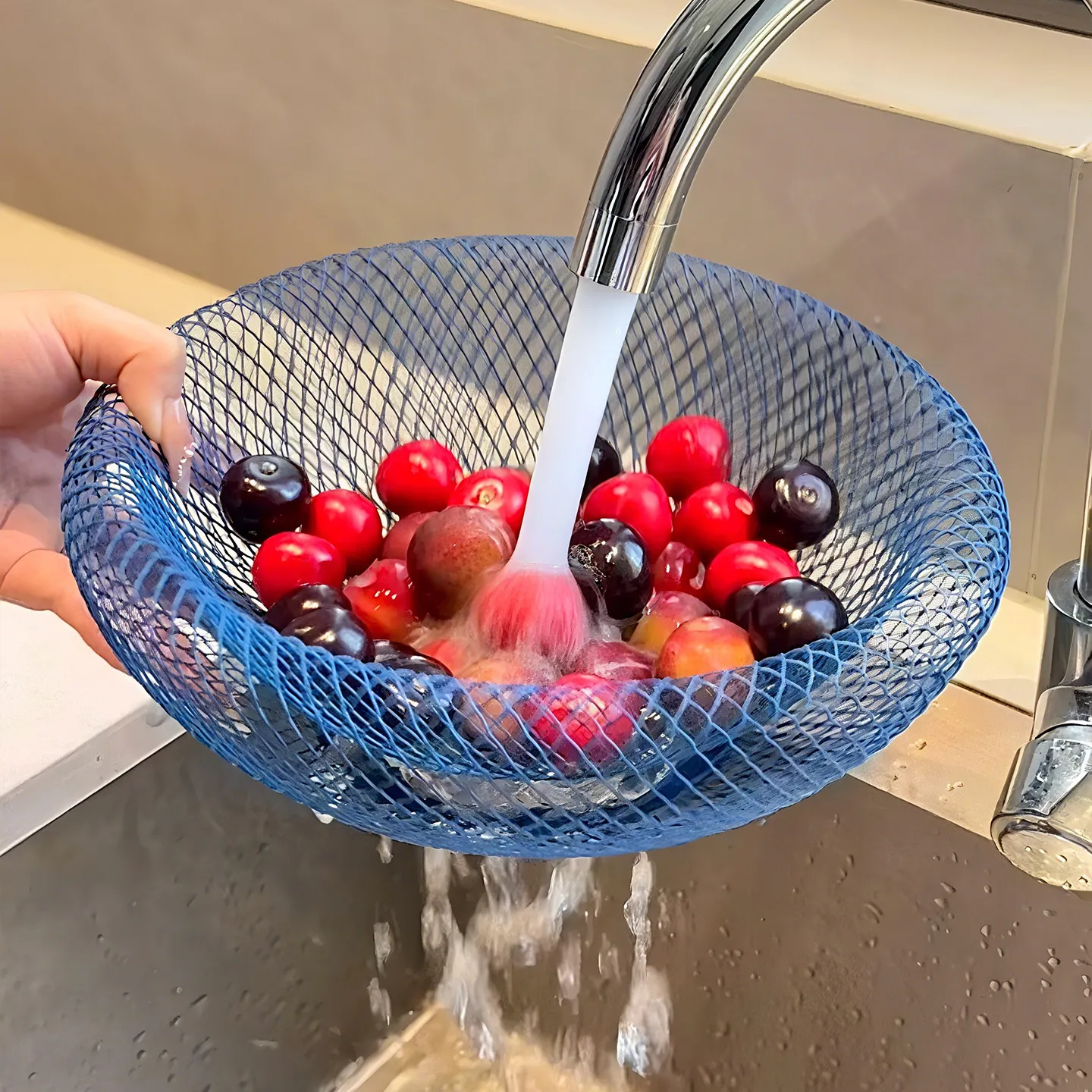 Ins Stylish Bird Nest Fruit Basket, Creative Drain Storage Tray for Living Room Coffee Table