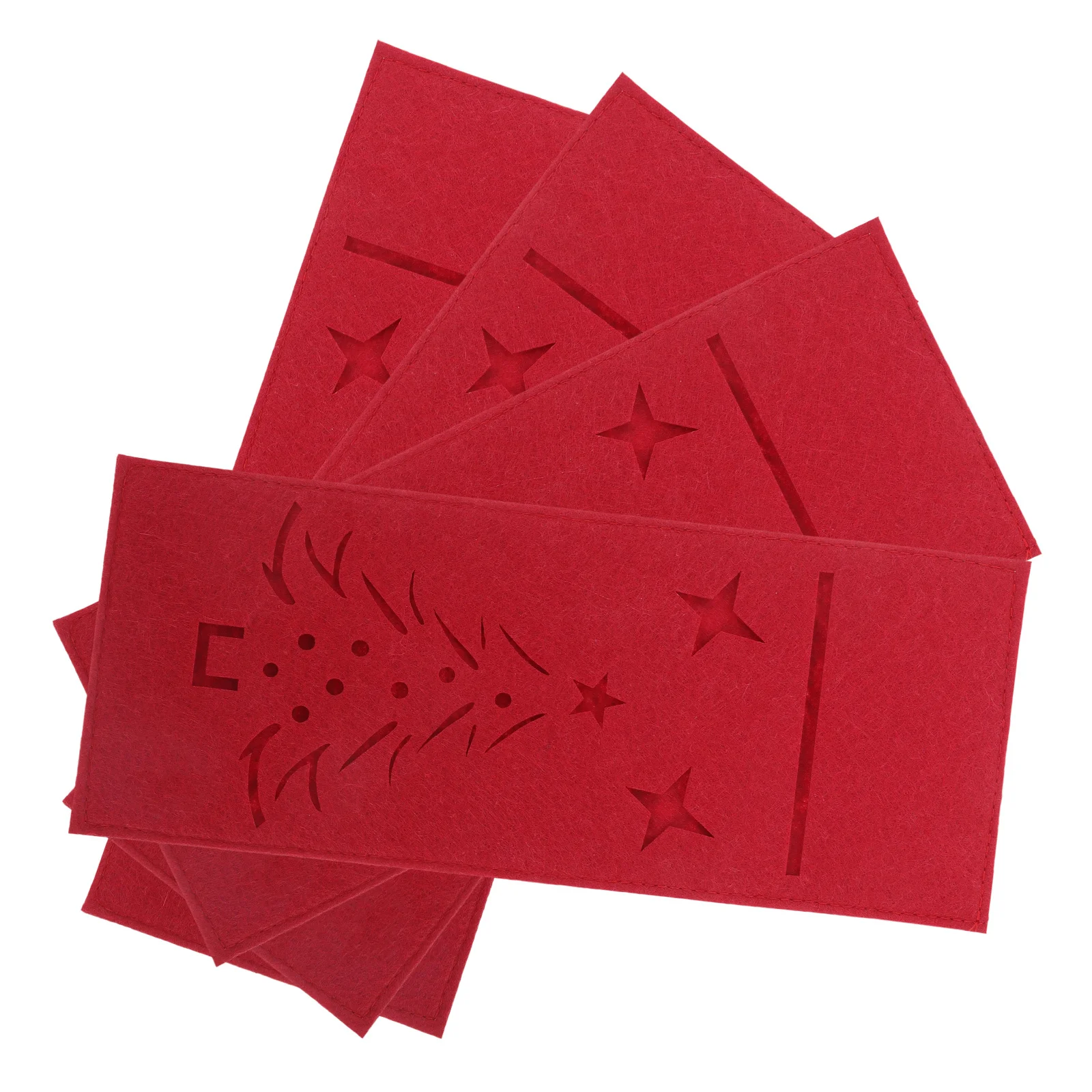 

4Pcs Xmas Tree Cutlery Holder Felt Christmas Knife Fork Storage Bags Holiday Tableware Organizer Soft Non Slip