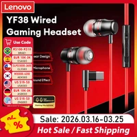 Lenovo YF38 auriculares con cable tipo C/3,5mm con Control de cable auriculares internos con cable con micrófono para ordenador portátil tableta teléfono