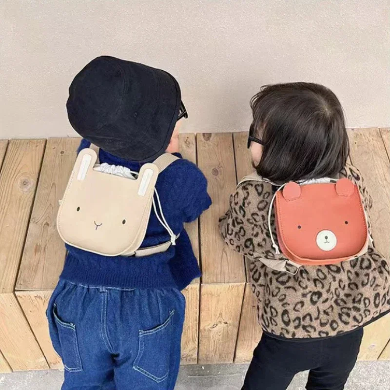 New Cartoon Baby Kindergarten Bags PU Leather Kids School Backpack Girls Boys Children Backpacks Bag Baby Toddler Accessories