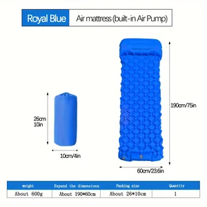 Inflatable outdoor camping mattress, pillow pillow with pillows, ultralight air treadmill, built -in bomb, hiking mattress 6 Main Sales Inflatable Mattress Car - №1