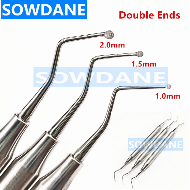 Dental Excavator Restorative Implant Instrument Dental SpoonRound Tip Stainless Steel Double Ends