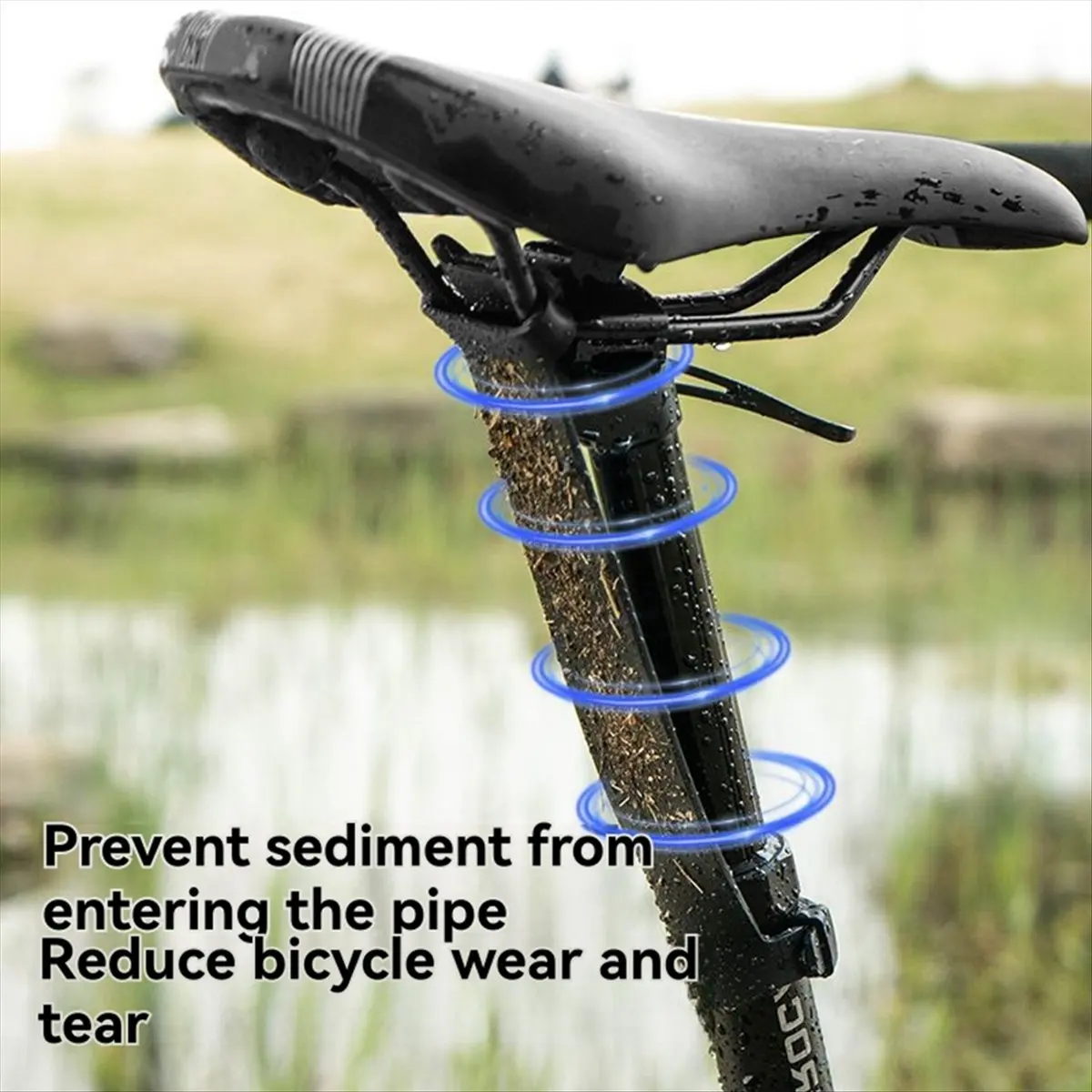 

Bike Seat Tube Protector Mountain Seat Tube Mud Gravel Guard for Bike Debris Protection Silicone Elastic Supplies Size L