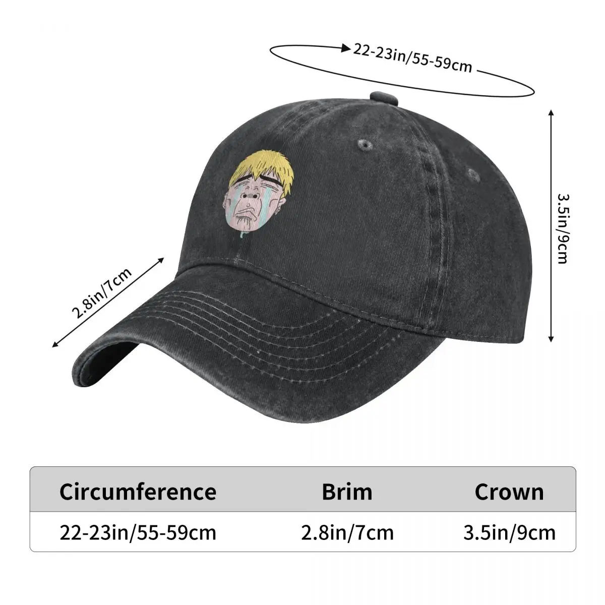 Classic Great Teacher Onizuka Baseball Cap Unisex Distressed Denim Sun Cap Onizuka Crying Outdoor Activities Adjustable Hats Cap