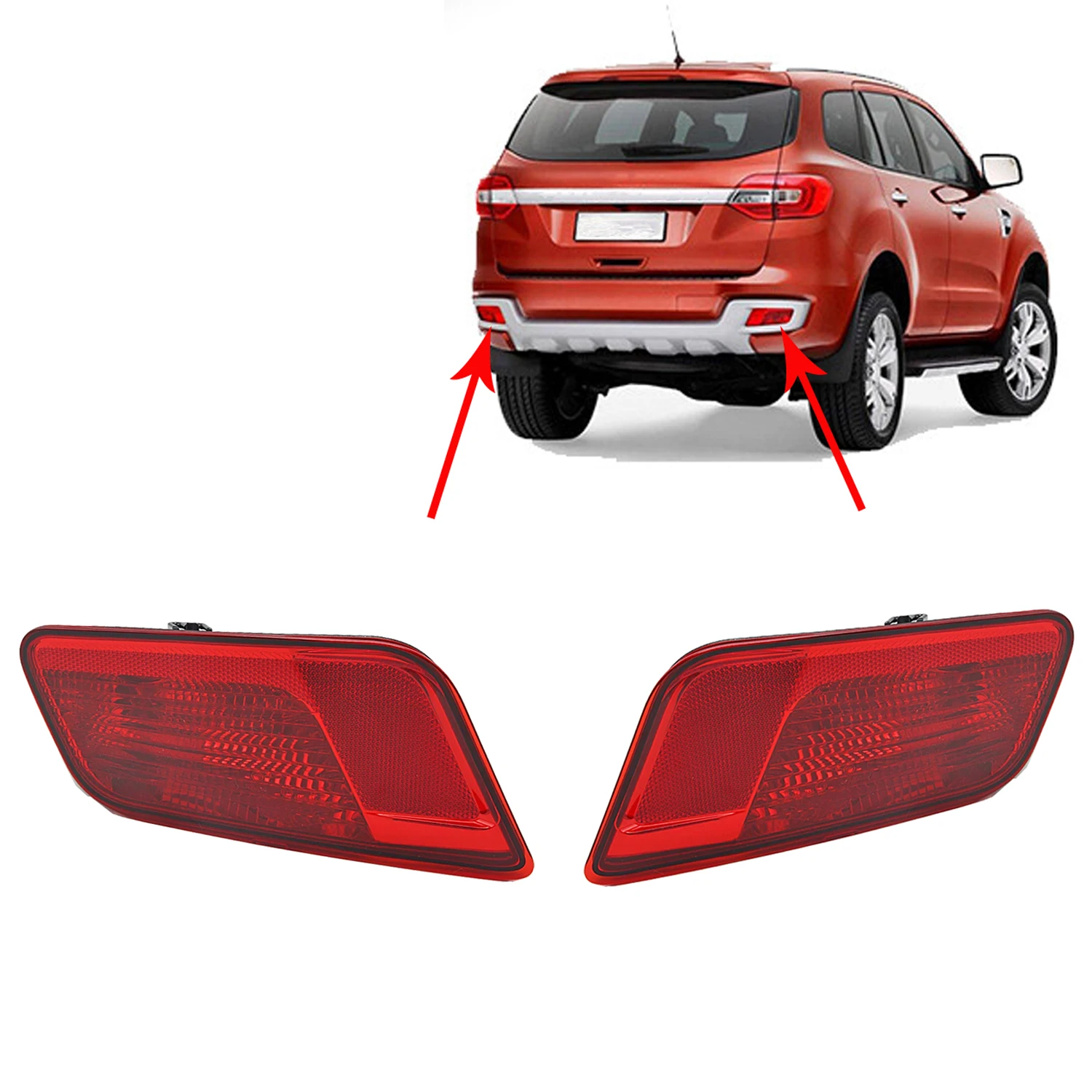 

Rear Fog Lamp Bumper Reflector Light Tail Left & Right Side LH & RH For Ford Everest SUV 2015 2016 2017 2018
