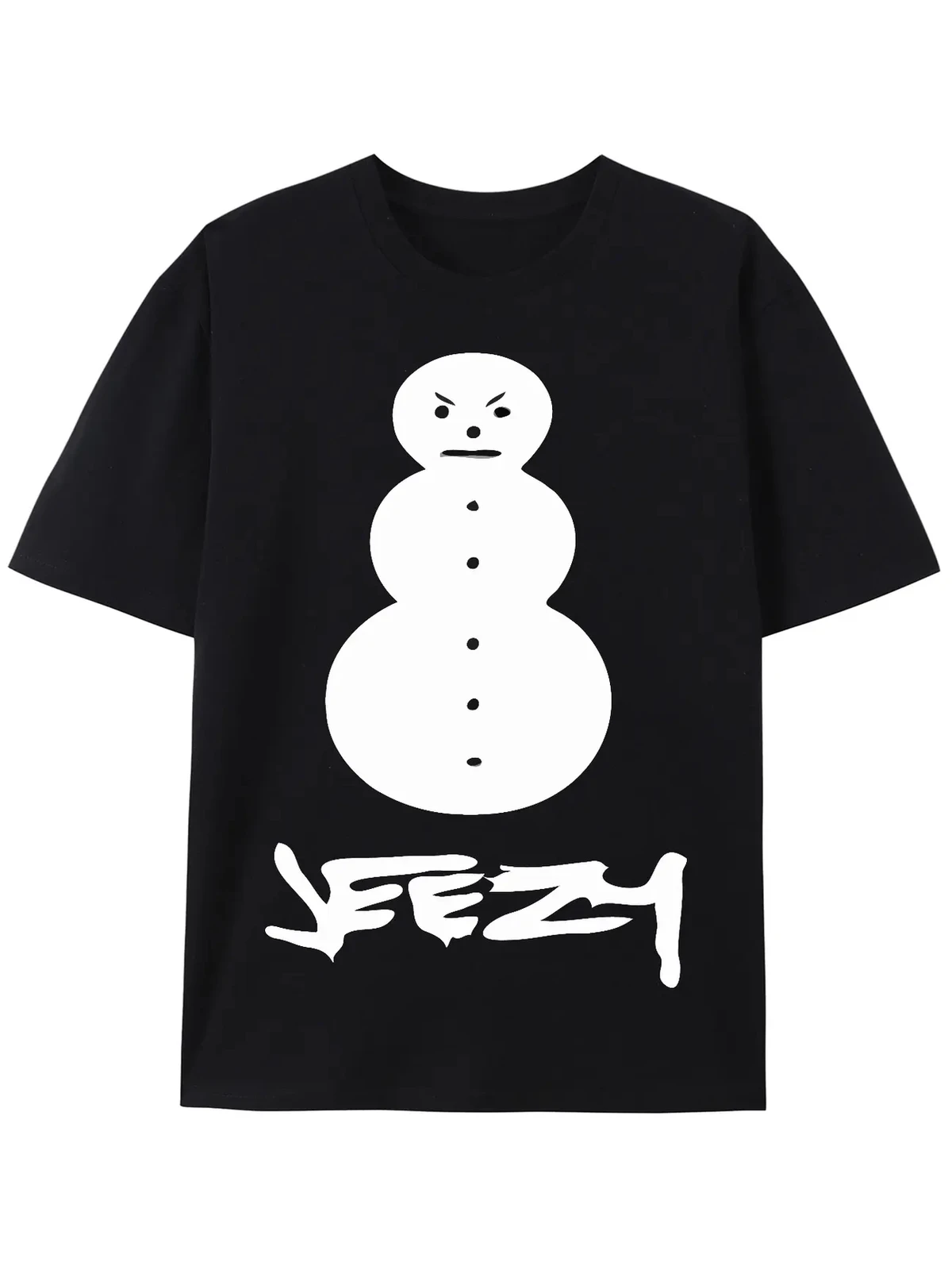 Camiseta Gráfica de Muñeco de Nieve 100% Algodón Young Jeezy - Estilo Casual Hip Hop con Cuello Redondo
