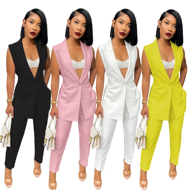 

Women's Formal Office Suit OL Working Casual Coat Pants Faionable Workwear Comfortable Fit Summer Collection