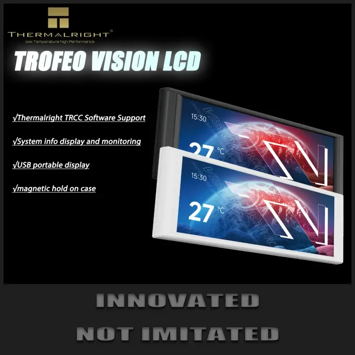 

Thermalright Trofeo Vision ЖК-дисплей AIO 6,86-дюймовый монитор ПК, экран USB Type-C с предустановленными настройками и теми «сделай сам» для корпуса игрового ПК
