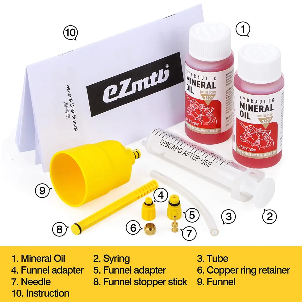 Liquido dei freni per la manutenzione delle Mountain Bike, sistema di olio minerale, accessori per la riparazione della bici, iniettore di olio,