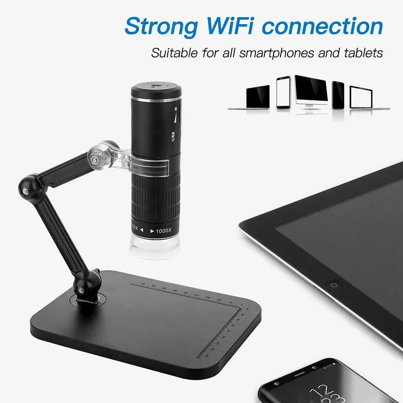 WiFi Digital Microscope HD1080P 1000X USB Microscope 8 LED Wireless Portable Electronic Magnifier Camera for IPhone iPad PC F210