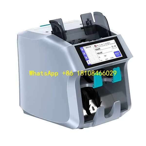 Machine Money Counter with Counterfeit Detector and Printer Two Pocket Two CIS Money Counting