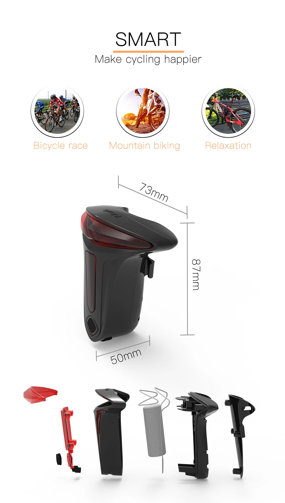 T-förmige wasserdichte Außenbeleuchtung Fahrrad-Rücklicht