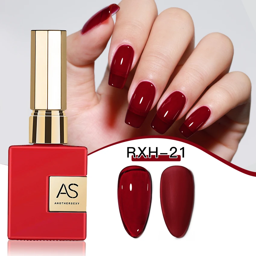 AS 15 ml Gel-Nagellack, nicht im Set, Neujahr, semi-permanent, Hybrid, schwarz, rot, Gel-Nagellack, Valentinstag-Nagelkunst, emaillierter Lack