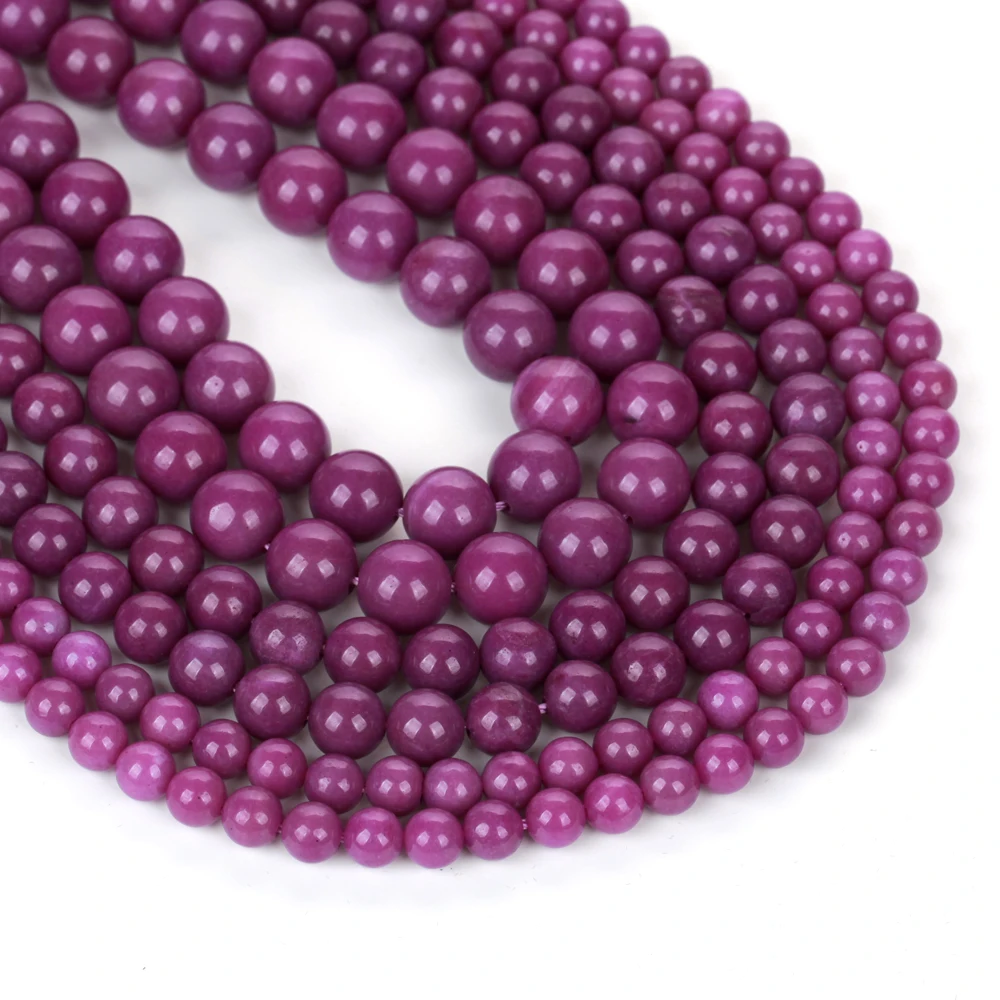 Natursteinperlen, 6–10 mm, lila Lepidolit, runde, lose Abstandsperlen für die Schmuckherstellung, DIY-Armbänder, Ohrringe, Zubehör