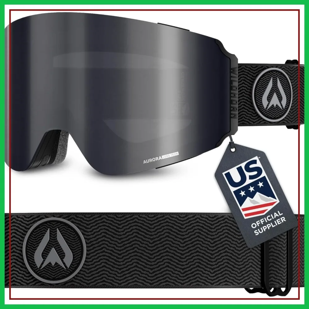 

Ultra Wide FOV 185° Ski Goggles for Men Women, Anti-Fog Scratch Resistant 100% UV Protection Snowboard Goggles