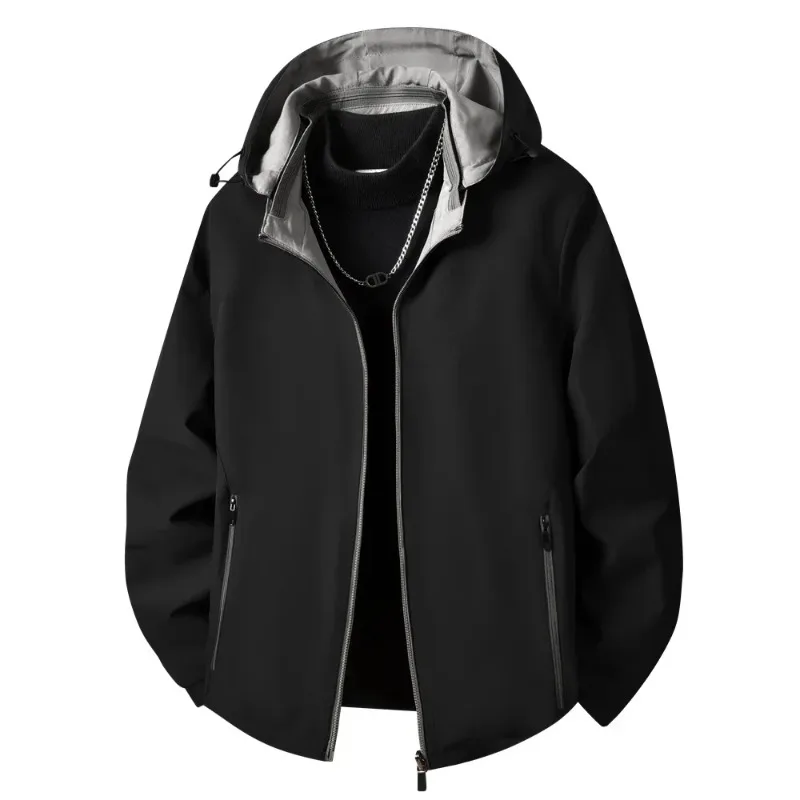 

Double Side Wear Men's Windbreaker Jacket Outdoor Casual Sports Removable Hooded Waterproof Coat Fashion Trend New Comfortable