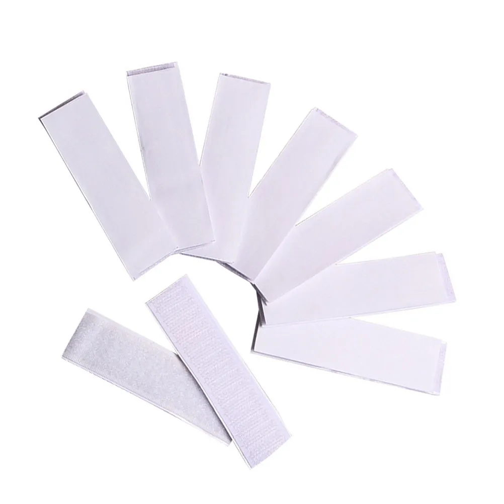 10Pcs Nylon Self Adhesive Hook Loop Tape Dots Reusable Removable Mounting Strips for Table Skirts Rugs Wall Glass Metal Plastic