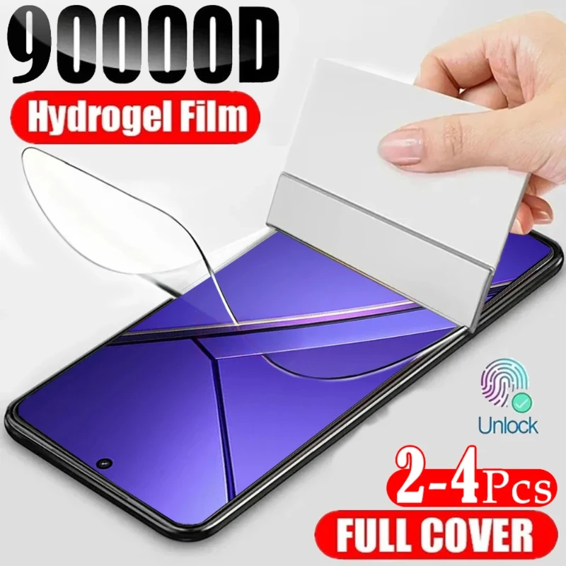 2-4pcs Full Cover Silicone Hydrogel Film For Realme GT Neo 7 5 3T C75 C63 C61 C65 C53 C55 V60 14X Note 60 50 Screen Protector