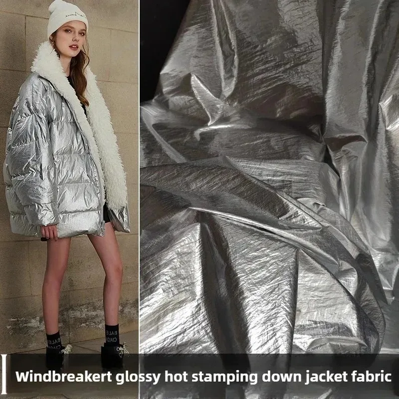 

Bronzing Waterproof Down Jacket Fabric By The Meter for Needlework Clothes Coats Pants Vest DIY Sewing Cloth Glossy Plain Winter