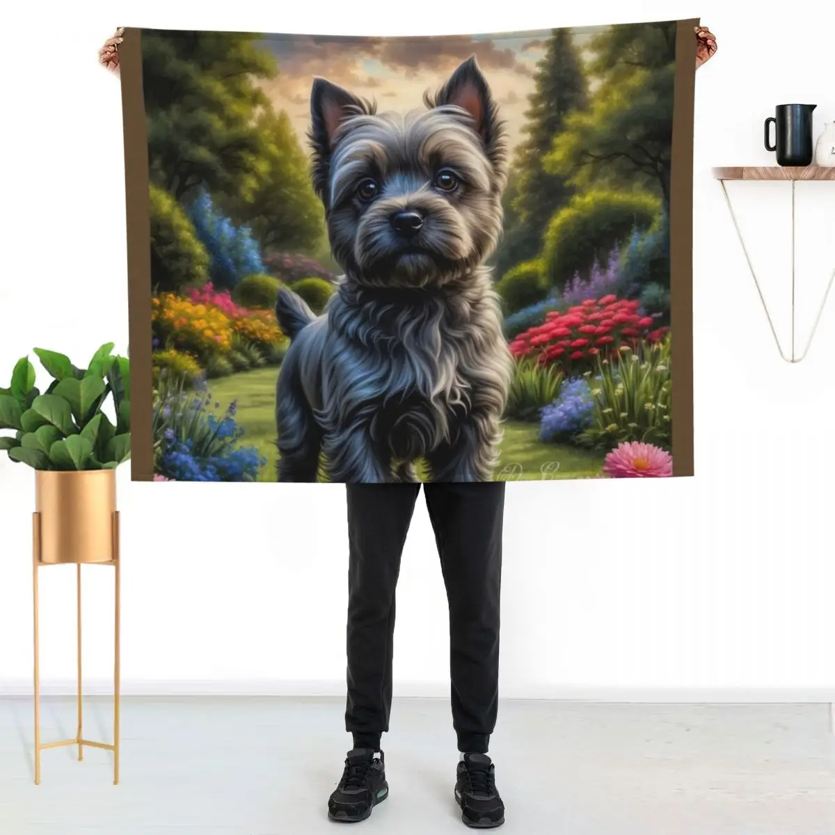 Shelby Cairn Terrier Puppy Portrait Painting Throw Blanket sofa bed Kid'S Weighted halloween Soft Beds Luxury St Blankets