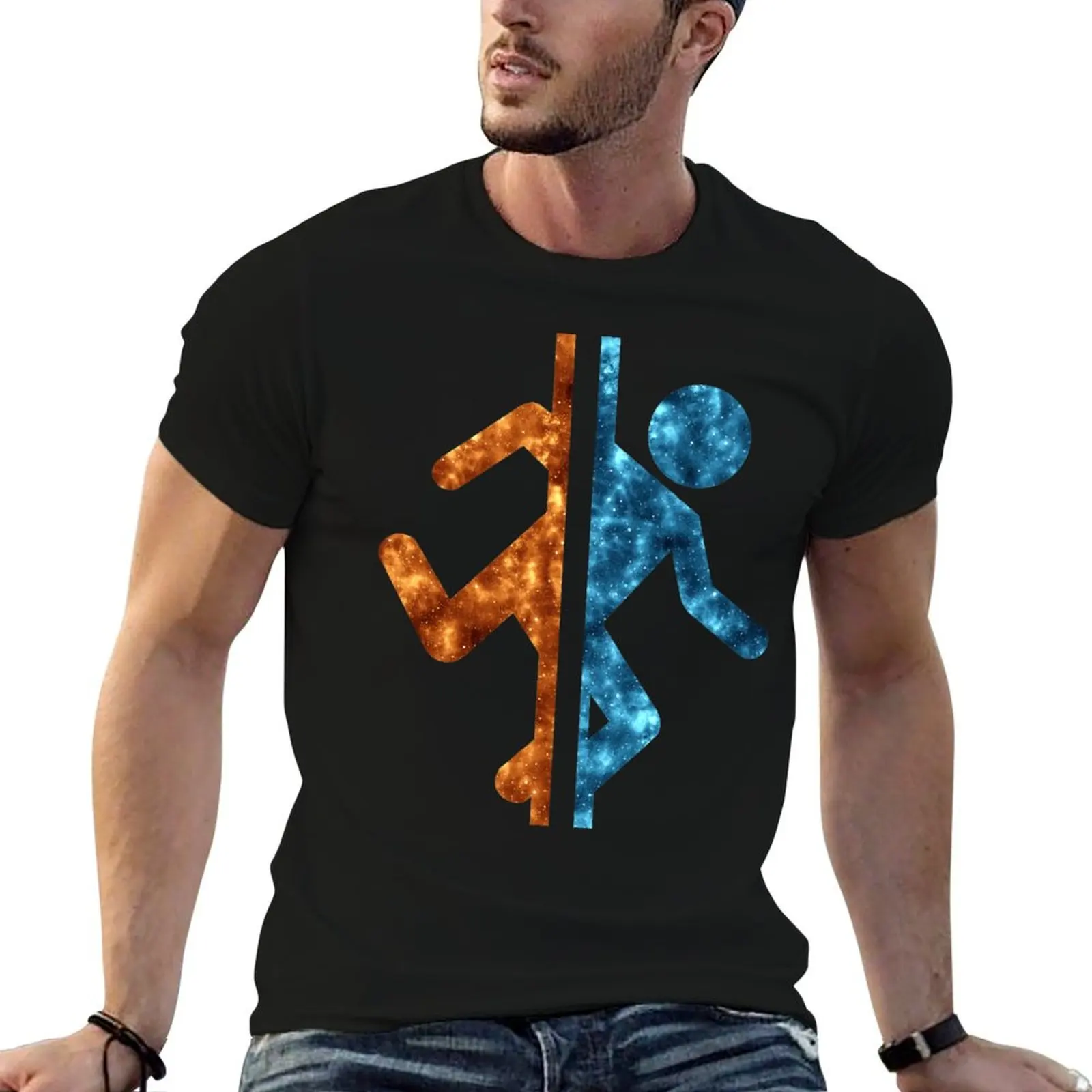 Portal (Galaxy Design) T-Shirt Big and Tall Gym T-Shirt