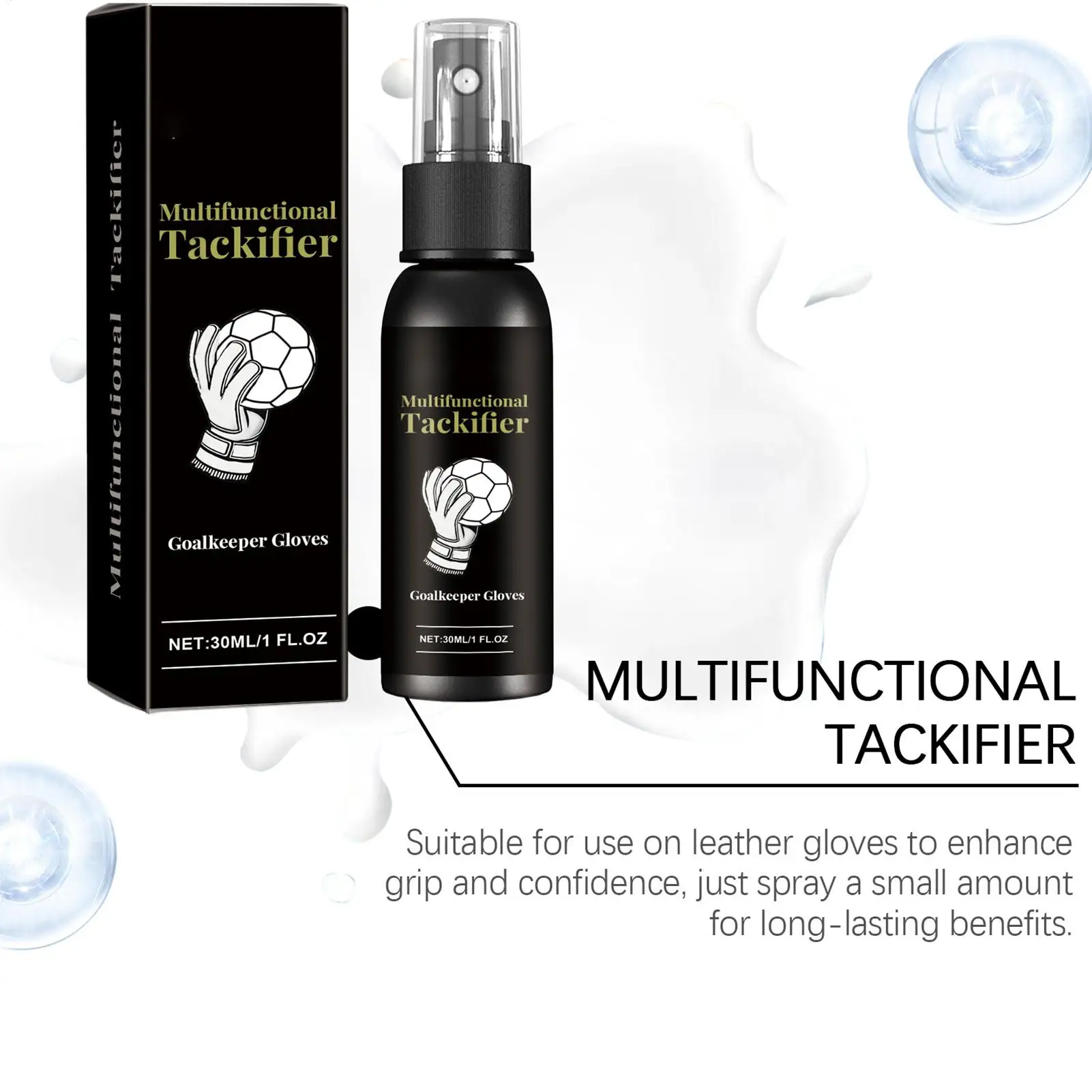 

Grip Spray For Football Gloves Safe Goalkeeper Gloves Spray 30ml Gloves Wash Prepare Sports Hand Fast-acting Glove Grip Spray