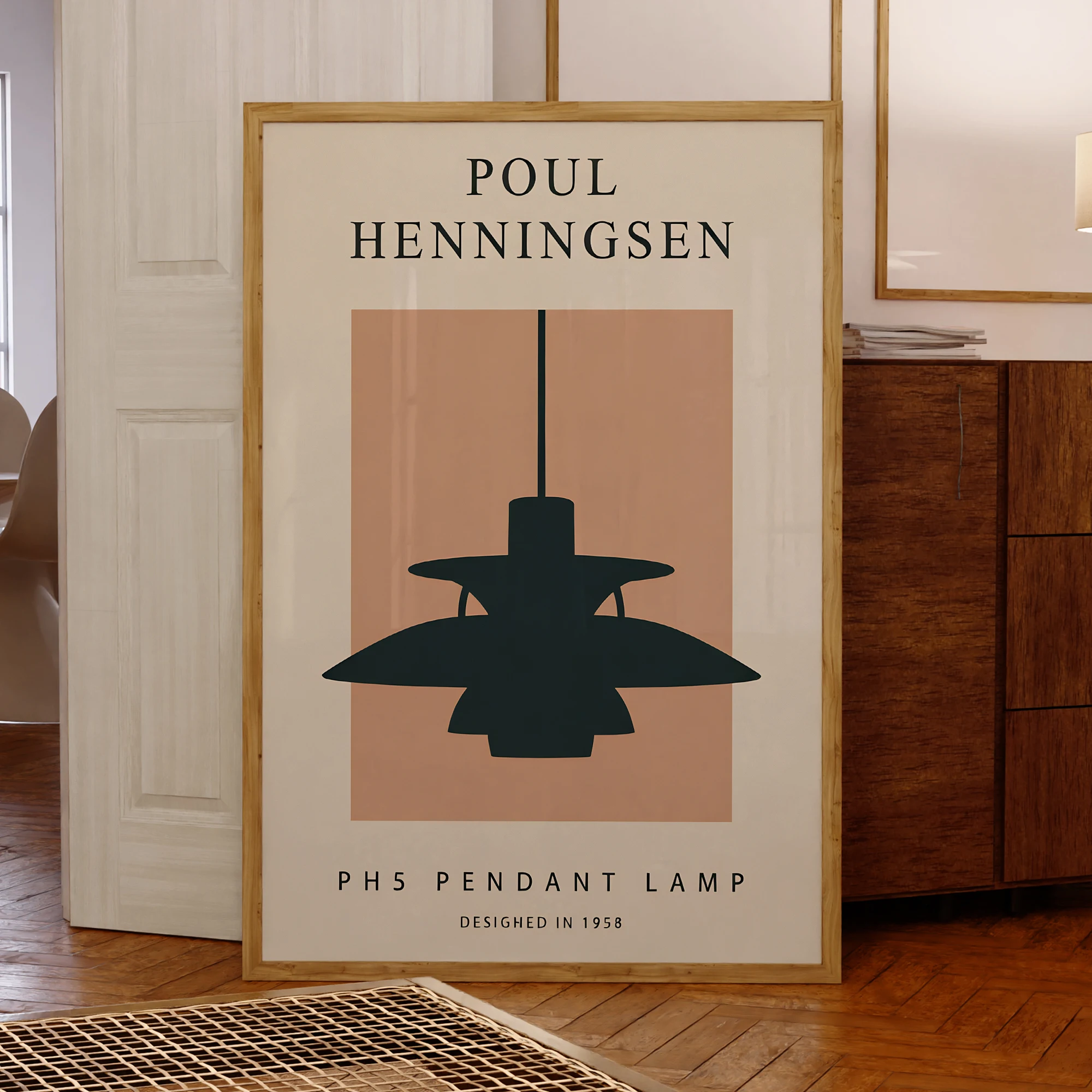 Retro Ph5 Pendant Lamp Desighedin1958 Simple Wall Art Printm