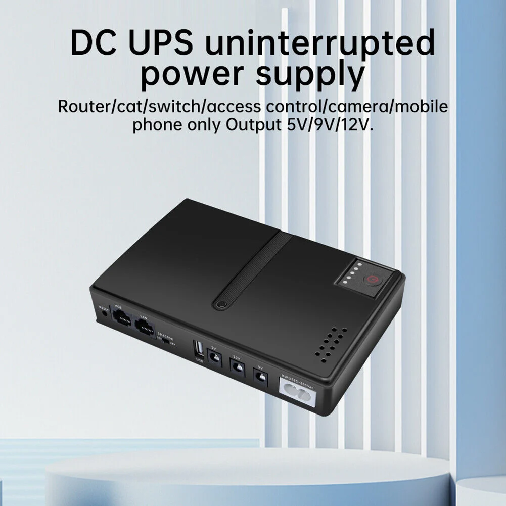 

Backup Power Supply Uninterruptible Power Supply Portable Design Power Outage Protection Stable Power Supply 5V 9V 12V Output