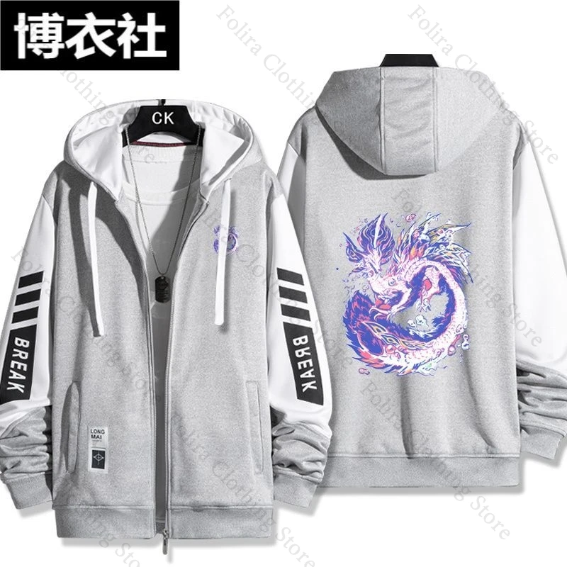 Spiel Monster Hunter Druck Hoodie Herbst Mantel Langarm Mit Kapuze Hemd Männer Hoodie Männer Kleidung Zip Up Hoodies männer Sweatshirt