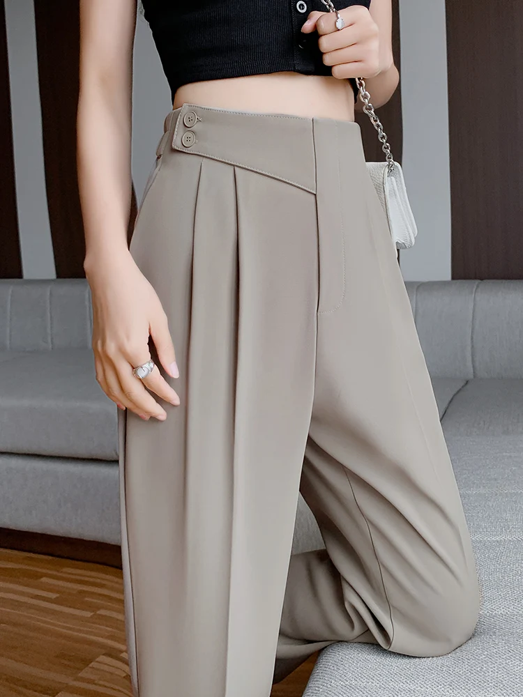 

High Waist Ice Silk Harem Wide Leg Pants Women's Summer 2026 New Small Size Nine Points Pants Versatile e Tube Pants