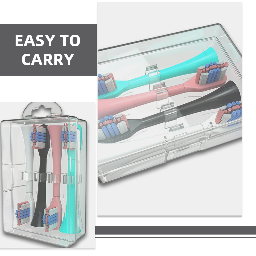 4Pcs Small Brush Heads Case for Storage Multi-Use Portable Box Reusable Electric Toothbrush Head Holder Travel Accessory