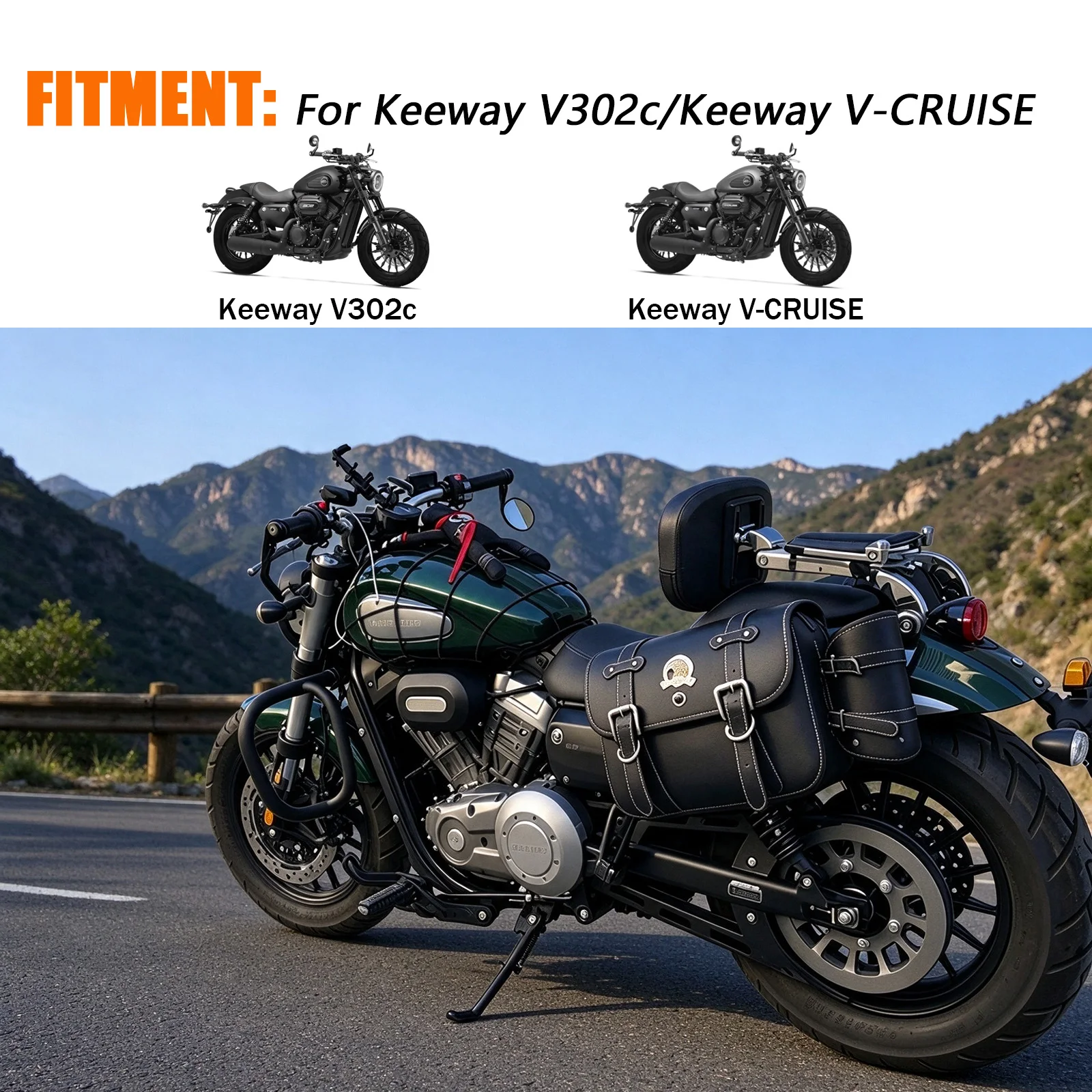 Detachable Motorcycle Driver Passenger Foldable Backrest Sissy Bar Fit For Keeway V302C Keeway V-CRUISE