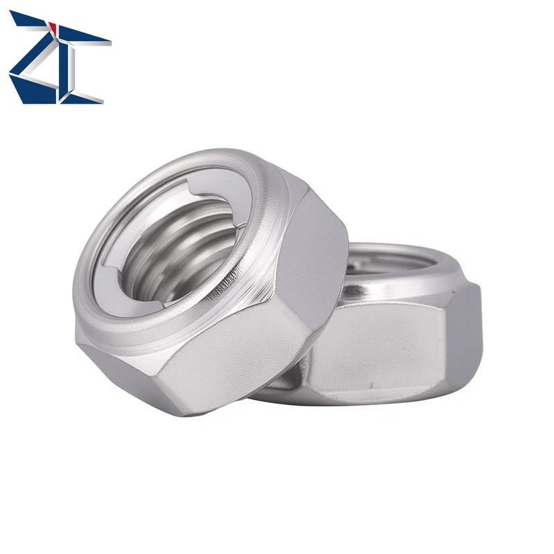 ZUNUTSZ 304 Stainless Steel All Metal Prevailing Torque Lock Nut Hex Metal Insert Self-Locking Anti-Loosening Nut
