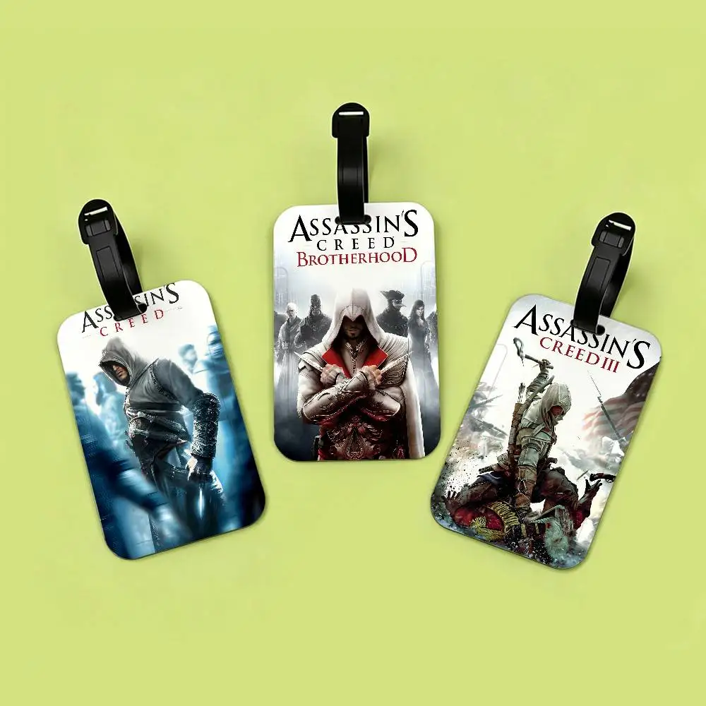 A-Assassins C-Creed Universal PVC Luggage Tag Anti lost With Information Card Suitcase Backpack Identification Label