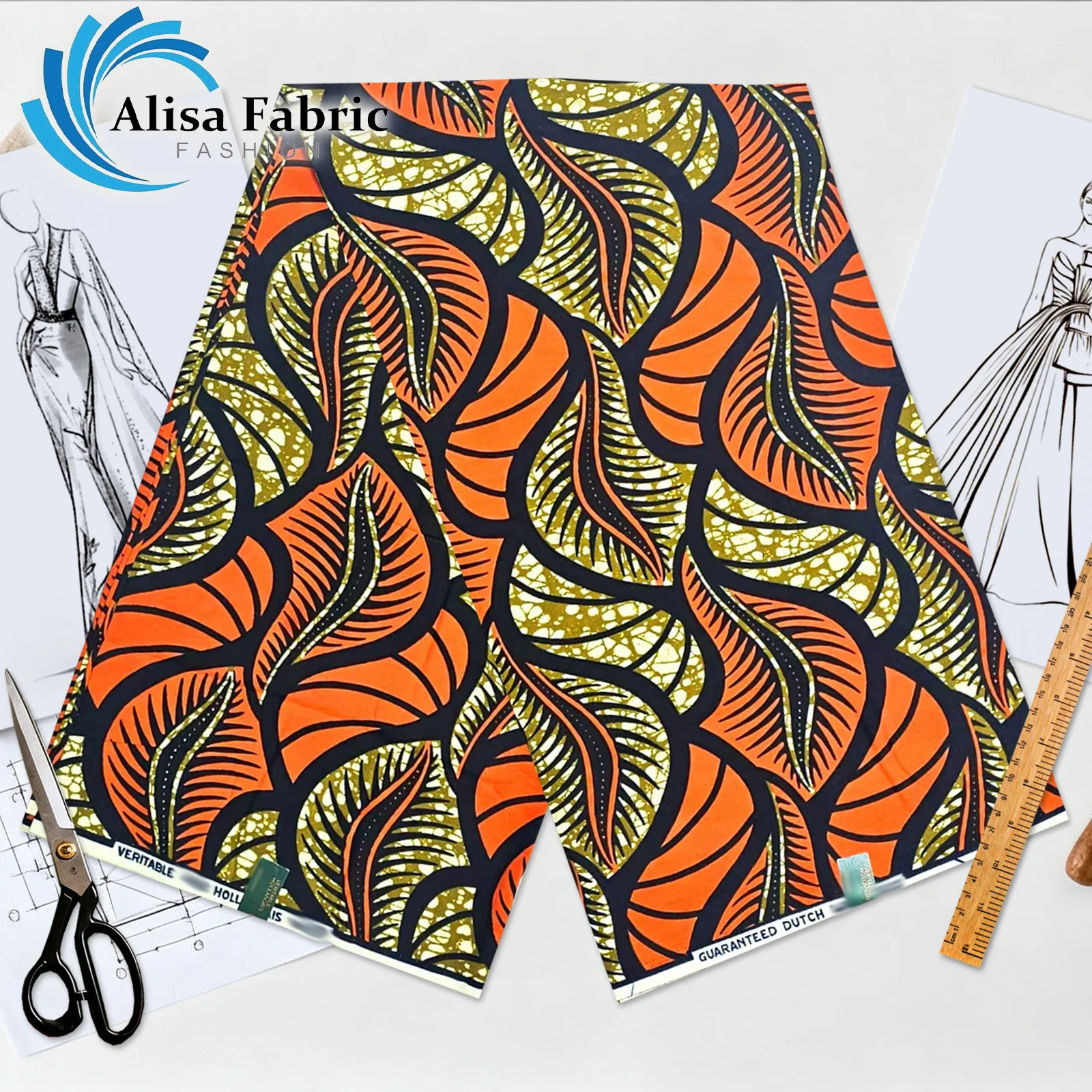 

2025 holland fabric wax high quality 6 yards african real wax fabric wholesale for sewing