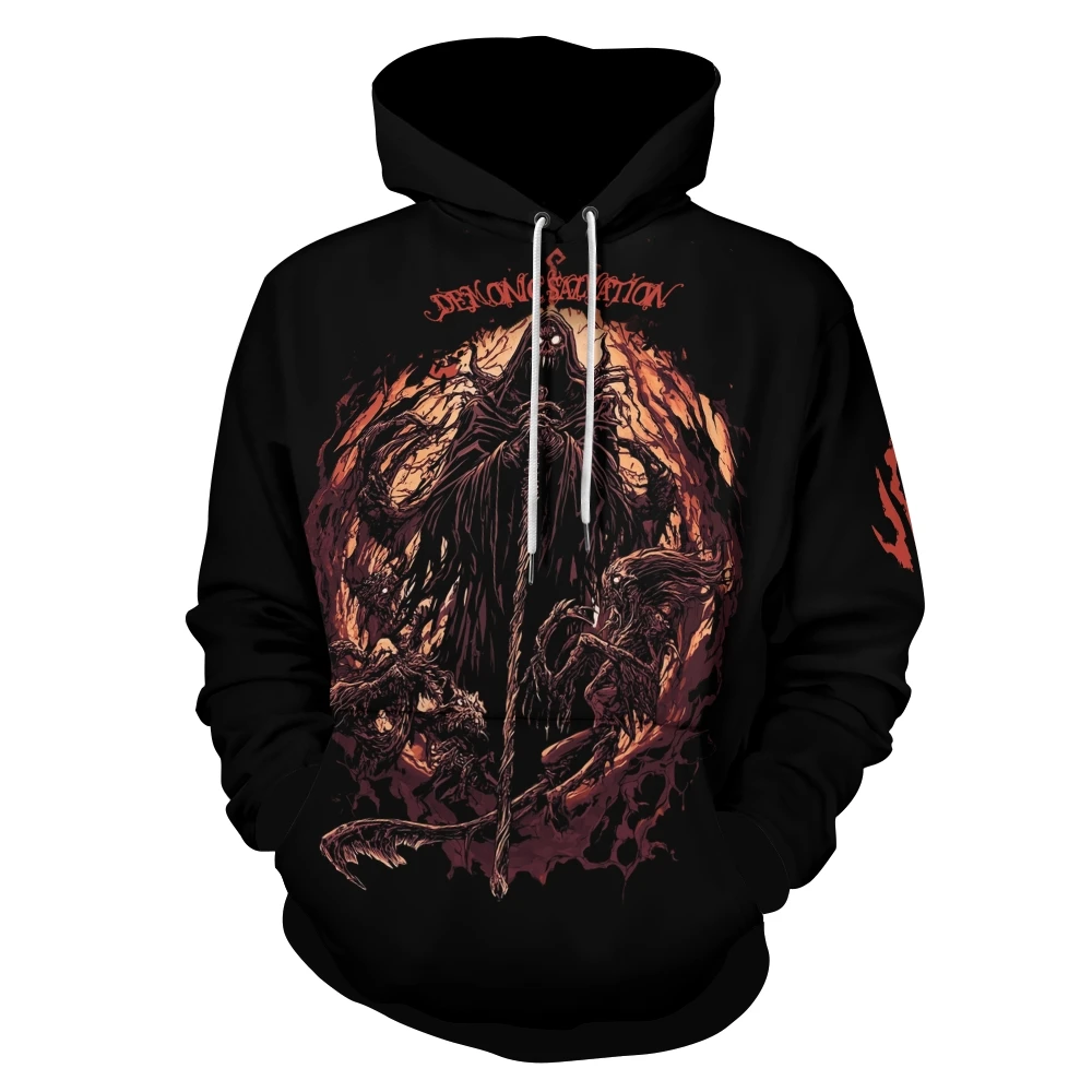 2024 New Men's Hoodie with Scary Skeleton Print Halloween Men's Sweatshirt 3d Printed Hoodie Pullover Casual Top Street Trend