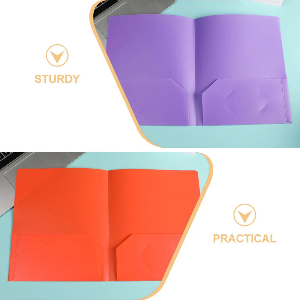 7Pcs Dual Pocket Folders Elegant Document Organizer for Conferences Two Pocket Folder