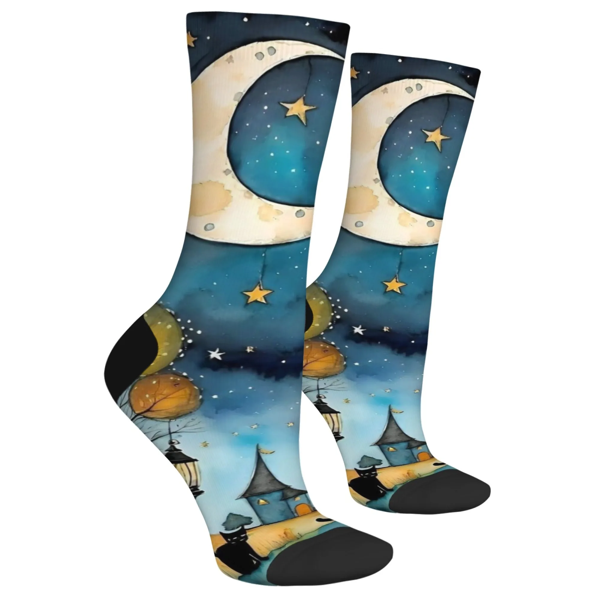 Illustrations de chats colorés de rêve chaussettes personnalité hip hop mode femmes chaussettes confortables antidérapantes chaussettes décontractées cadeau